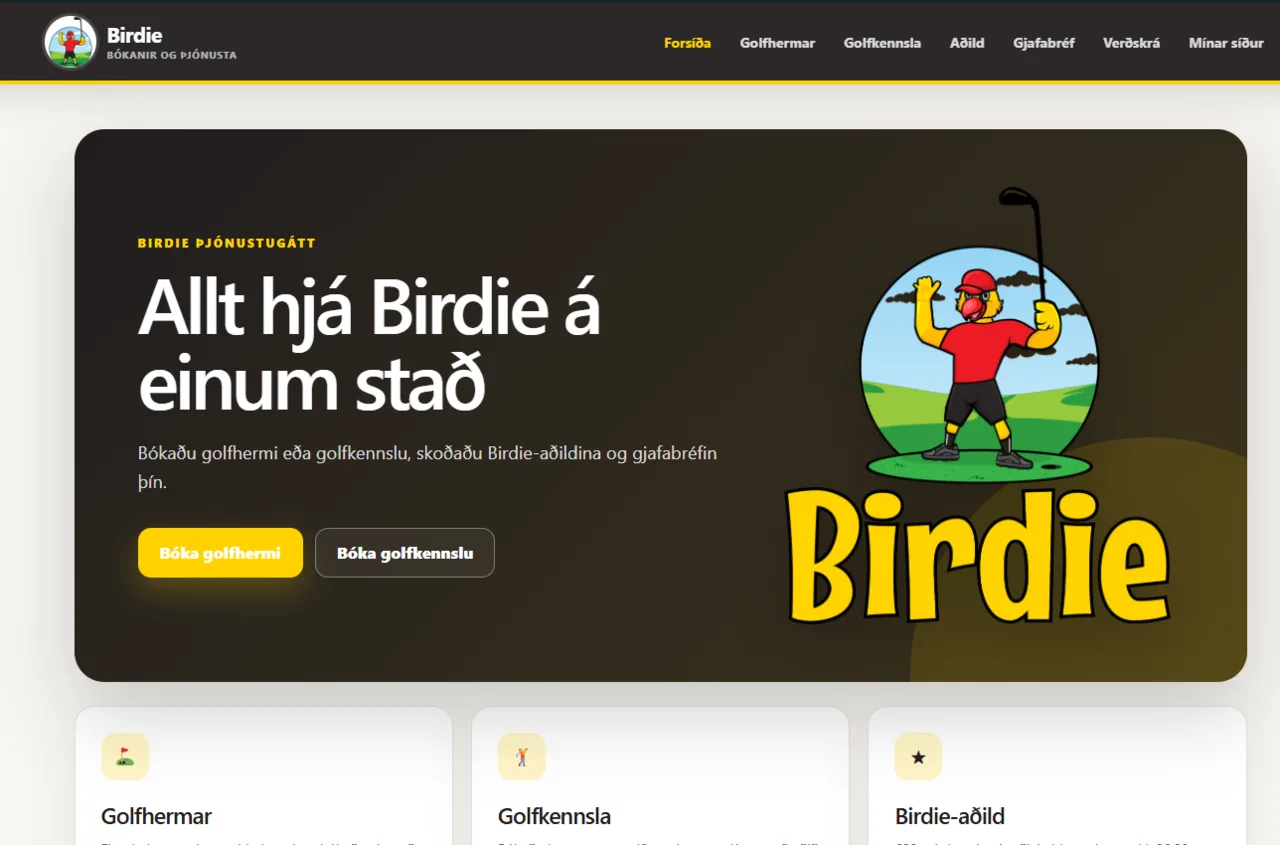 Birdie þjónustugátt Stundagáttar